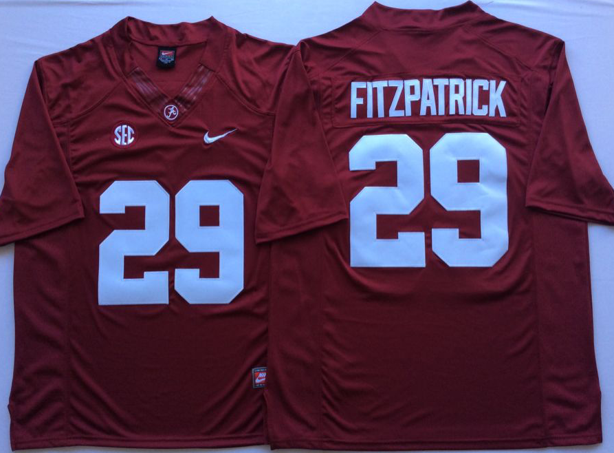Men Alabama Crimson Tide #29 Fitzpatrick Red Nike NCAA Jerseys